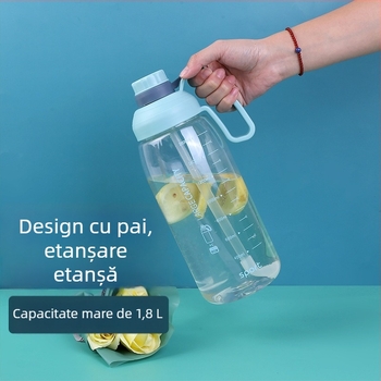 Sticlă de apă portabilă pentru exterior, pentru alergare, capacitate mare, din plastic, cu mâner mare