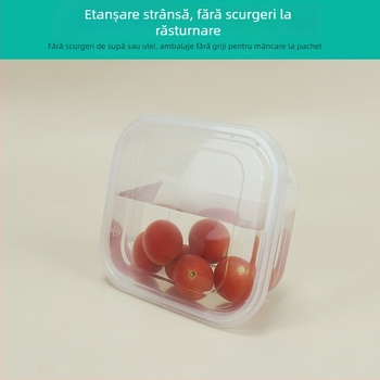 Cutie de prânz de unică folosință, sigură pentru microunde, cu închidere robustă, formă pătrată, pentru ambalarea mâncărilor și a fructelor.