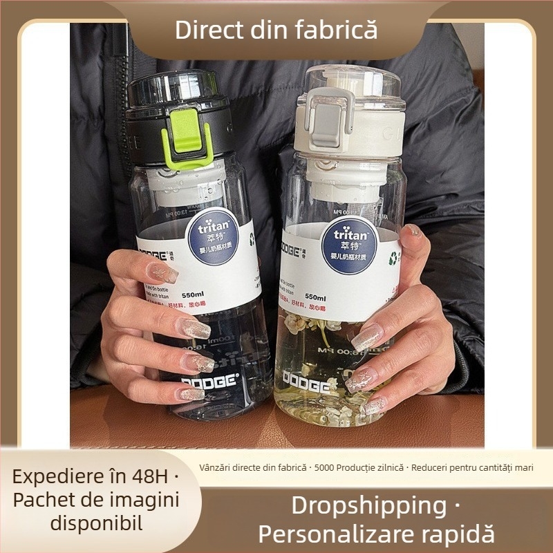 Xile recipient Tritan pentru apă – portabil, rezistent la căderi, design Camellia, din plastic