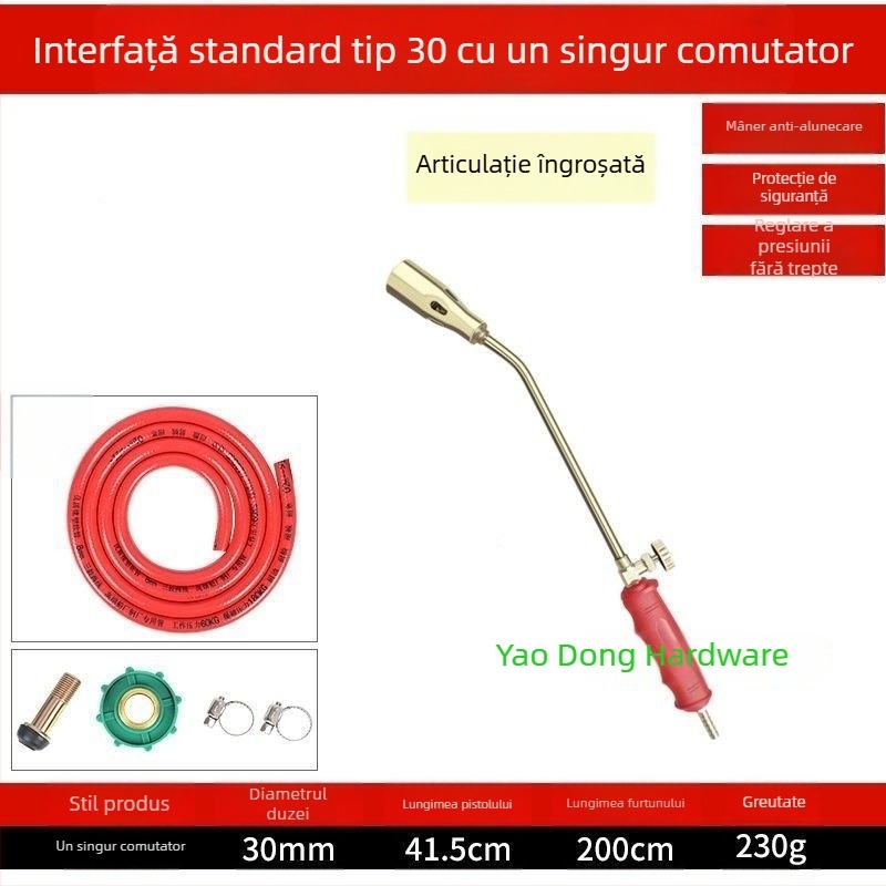 Torță cu gaz lichefiat, impermeabilă, pentru arderea cărnii, a părului de porc și a copitelor