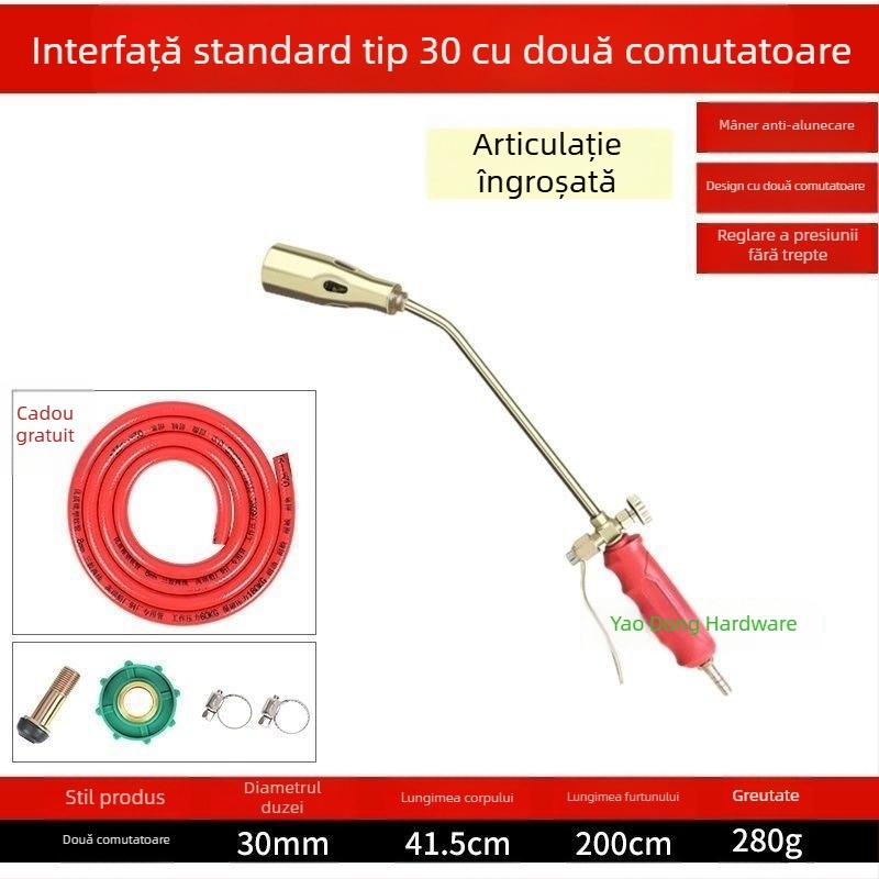Torță cu gaz lichefiat, impermeabilă, pentru arderea cărnii, a părului de porc și a copitelor