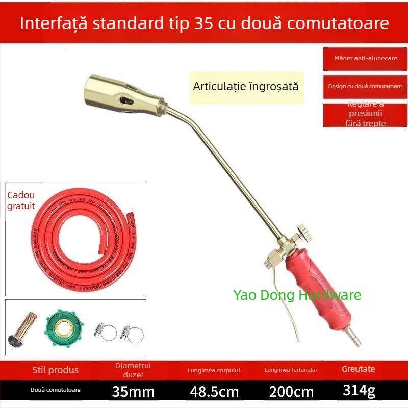Torță cu gaz lichefiat, impermeabilă, pentru arderea cărnii, a părului de porc și a copitelor