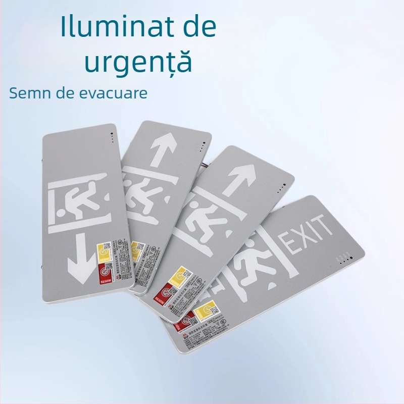 Iluminat de urgență pentru incendiu cu semnalizare a ieșirii și indicator pentru culoarul scării