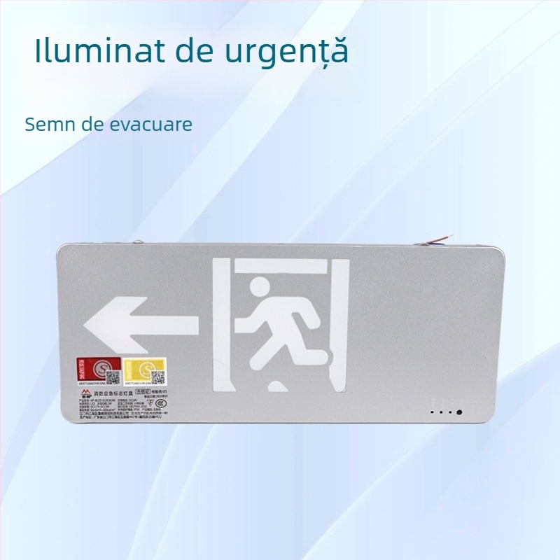 Iluminat de urgență pentru incendiu cu semnalizare a ieșirii și indicator pentru culoarul scării