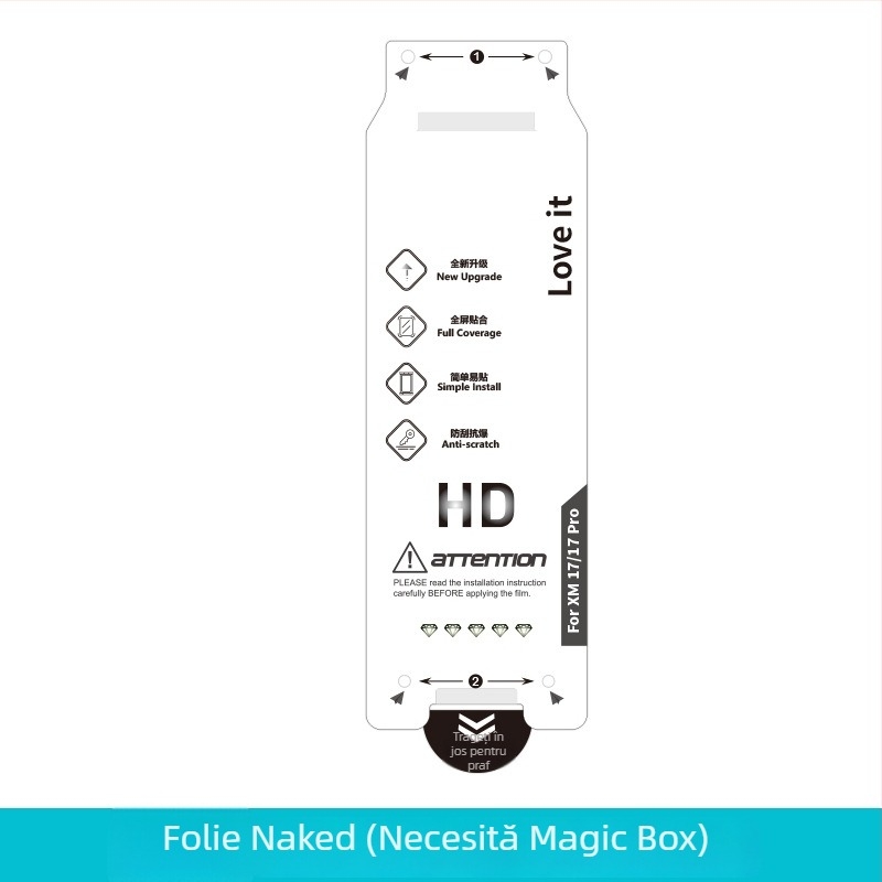 Protecție ecran hidrogel pentru Xiaomi 17 Pro – ecran curbat, folie frontală, HD, microcristalină