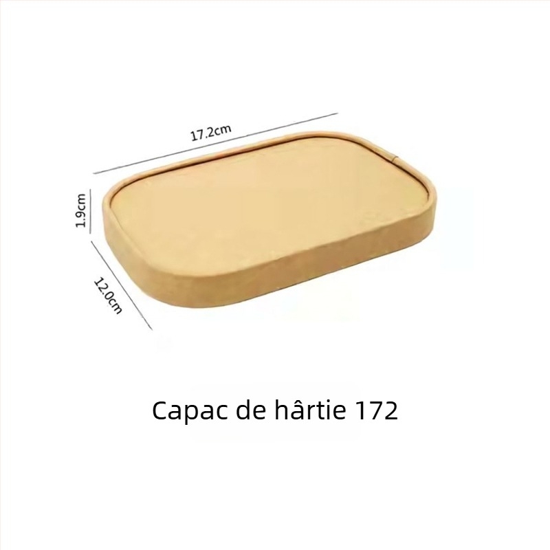 Vas de hârtie de unică folosință din Kraft, dreptunghiular, cu cutie de ambalare robustă pentru livrare, picnic și salată