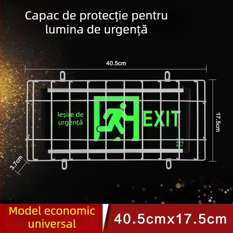Carcasă metalică de protecție pentru lumina indicator de ieșire în siguranță și iluminare de urgență în incendiu; plasă de protecție pentru lumina semnalului de evacuare
