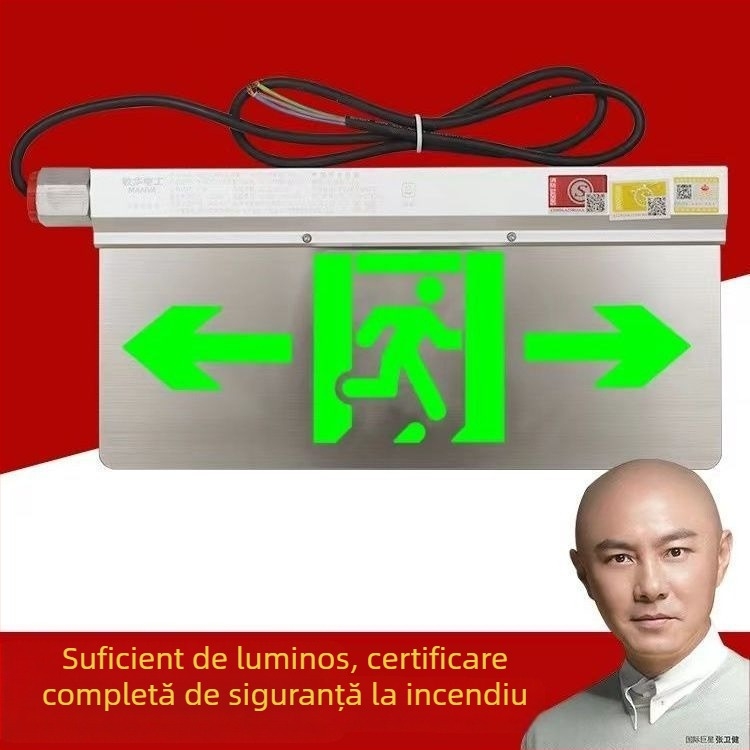 Minhua lumină de urgență anti-explozie, impermeabilă, cu două capete, indicator de ieșire în siguranță
