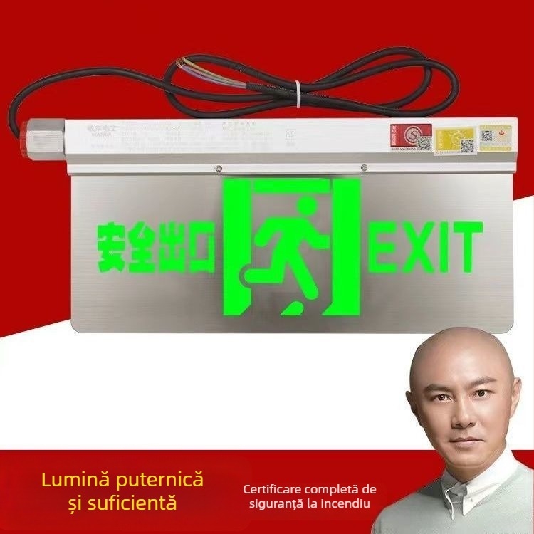 Minhua lumină de urgență anti-explozie, impermeabilă, cu două capete, indicator de ieșire în siguranță