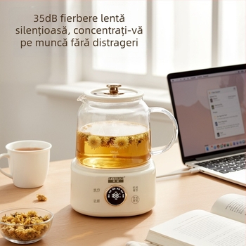 Ceainic de sănătate din sticlă, cu funcție integrată de fierbere și infuzare ceai – pentru uz casnic