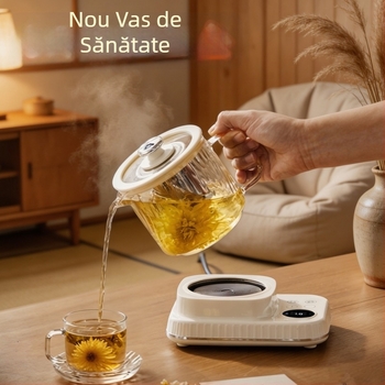 Ceainic de sănătate compact pentru birou, cu funcții multifuncționale de fierbere și preparare ceai