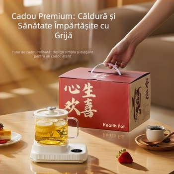 Ceainic de sănătate compact pentru birou, cu funcții multifuncționale de fierbere și preparare ceai