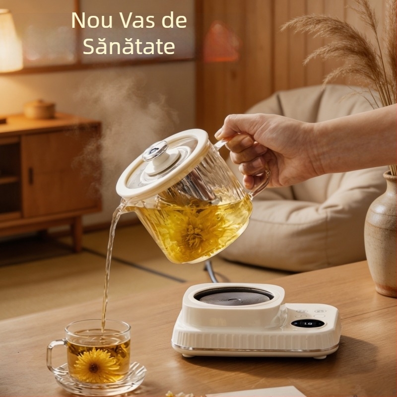 Ceainic de sănătate compact pentru birou, cu funcții multifuncționale de fierbere și preparare ceai