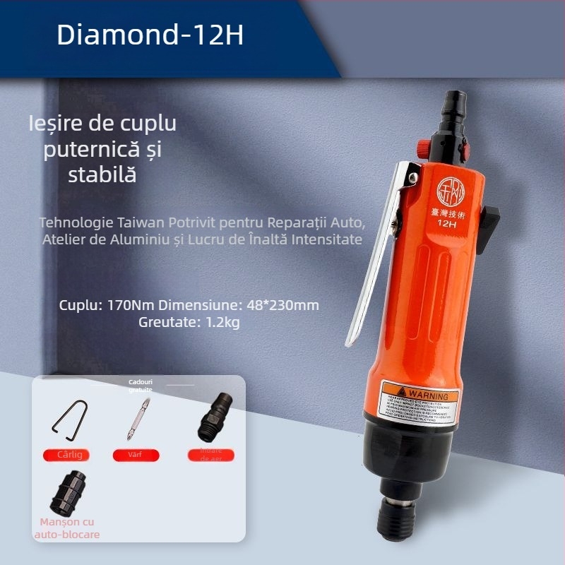 Șurubelniță pneumatică Diamond, cu cuplu mare, calitate industrială, modele 5H–16H (5301, 5303)