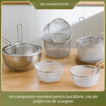 Colander din oțel inoxidabil 304, mare, pentru bucătărie, sită-filtru pentru tăiței și găluște