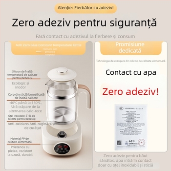 Ceainic electric din sticlă rezistentă, cu temperatură constantă, pentru uz casnic, sterilizare ceai, încălzitor automat de lapte și formulă pentru sugari