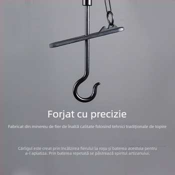 Rongshantang Cameră de Ceai de Birou – Aragaz din Fontă cu Cârlig pentru Ceainic și Accesorii pentru Prepararea Ceaiului pe Foc de Cărbune