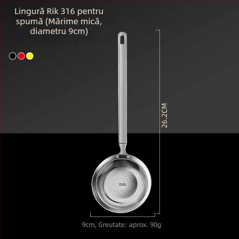 Lingură de spumare din oțel inoxidabil 316 cu sită fină pentru bucătărie