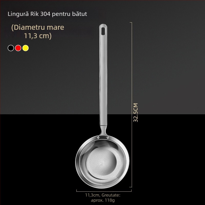 Lingură de spumare din oțel inoxidabil 316 cu sită fină pentru bucătărie