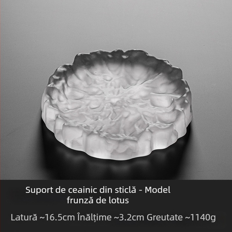 Suport din sticlă pentru ceainic, în stil japonez, pernă groasă pentru ceainic, accesorii pentru setul Zen de ceai, tavă din sticlă mată