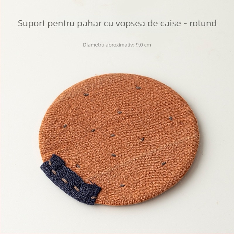 Prosop de masă din bumbac-lin, lucrat manual, absorbant, textile moi pentru uz casnic, suporturi pentru ceainic și cești, covorașe izolante termice, accesorii pentru ceremonia ceaiului
