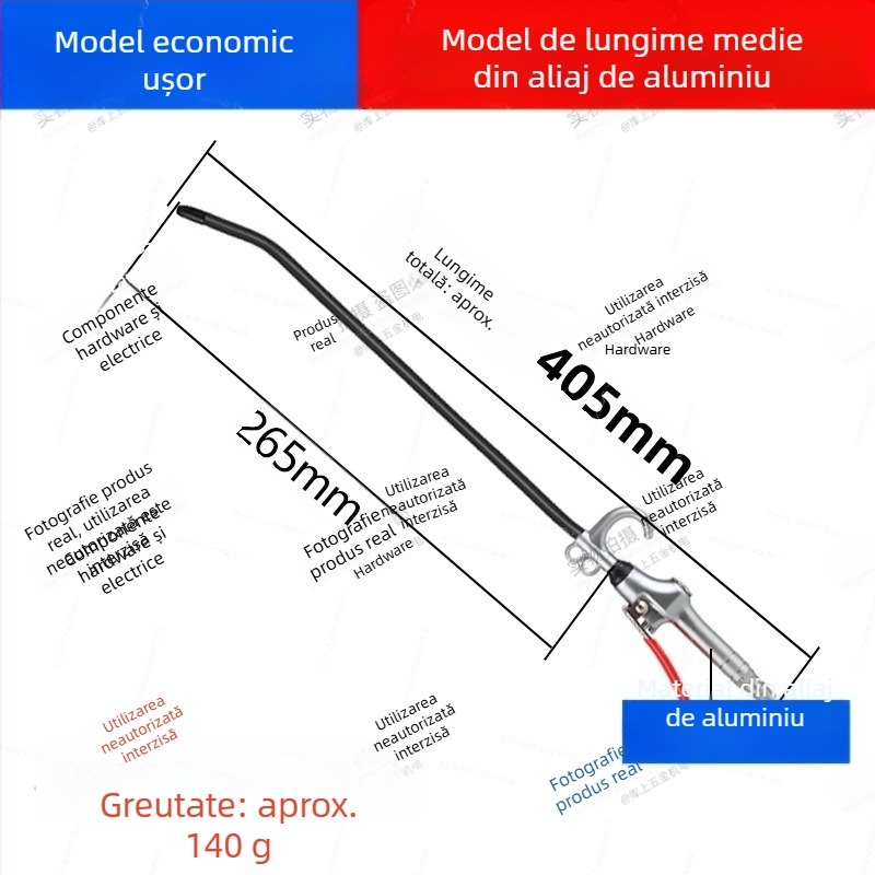 Pistol pneumatic de curățare cu aer, presiune mare, pentru îndepărtarea prafului și funinginii