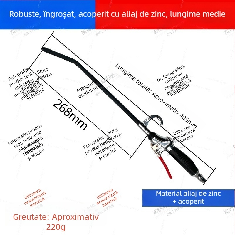 Pistol pneumatic de curățare cu aer, presiune mare, pentru îndepărtarea prafului și funinginii