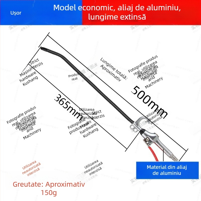 Pistol pneumatic de curățare cu aer, presiune mare, pentru îndepărtarea prafului și funinginii