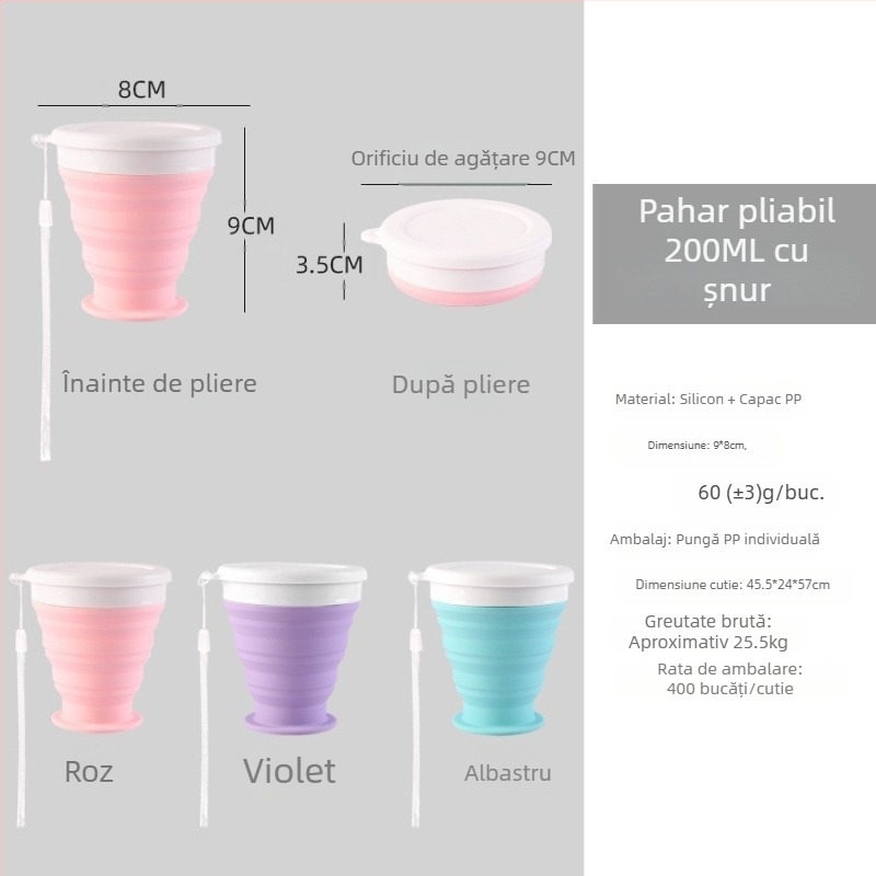 Cutie de prânz din silicon cu capac, Bento pliabil pentru camping și călătorii, pătrată, 800–1000 ml, compatibilă cu cuptorul cu microunde, include furculiță și lingură, design simplu modern
