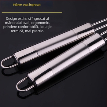 Lingură strecurătoare din oțel inoxidabil cu cârlig, pentru oale fierbinți, supe, prăjit, găluște și tăiței