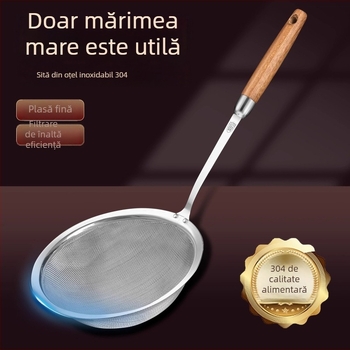 Filtru și sită din oțel inoxidabil 304 pentru bucătărie, filtru pentru lapte de soia, strecurător pentru găluțe și wonton, protecție împotriva stropilor de ulei