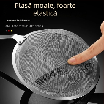 Filtru și sită din oțel inoxidabil 304 pentru bucătărie, filtru pentru lapte de soia, strecurător pentru găluțe și wonton, protecție împotriva stropilor de ulei