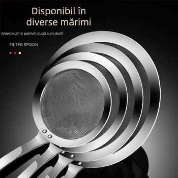 Filtru și sită din oțel inoxidabil 304 pentru bucătărie, filtru pentru lapte de soia, strecurător pentru găluțe și wonton, protecție împotriva stropilor de ulei