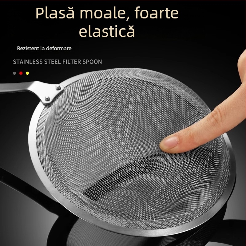 Filtru și sită din oțel inoxidabil 304 pentru bucătărie, filtru pentru lapte de soia, strecurător pentru găluțe și wonton, protecție împotriva stropilor de ulei