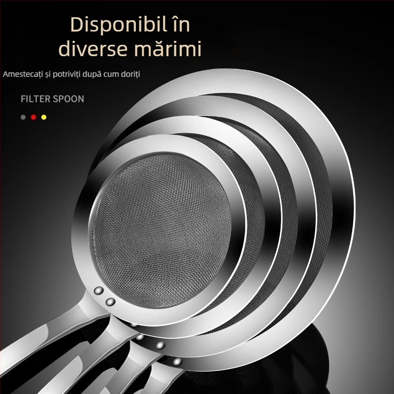 Filtru și sită din oțel inoxidabil 304 pentru bucătărie, filtru pentru lapte de soia, strecurător pentru găluțe și wonton, protecție împotriva stropilor de ulei