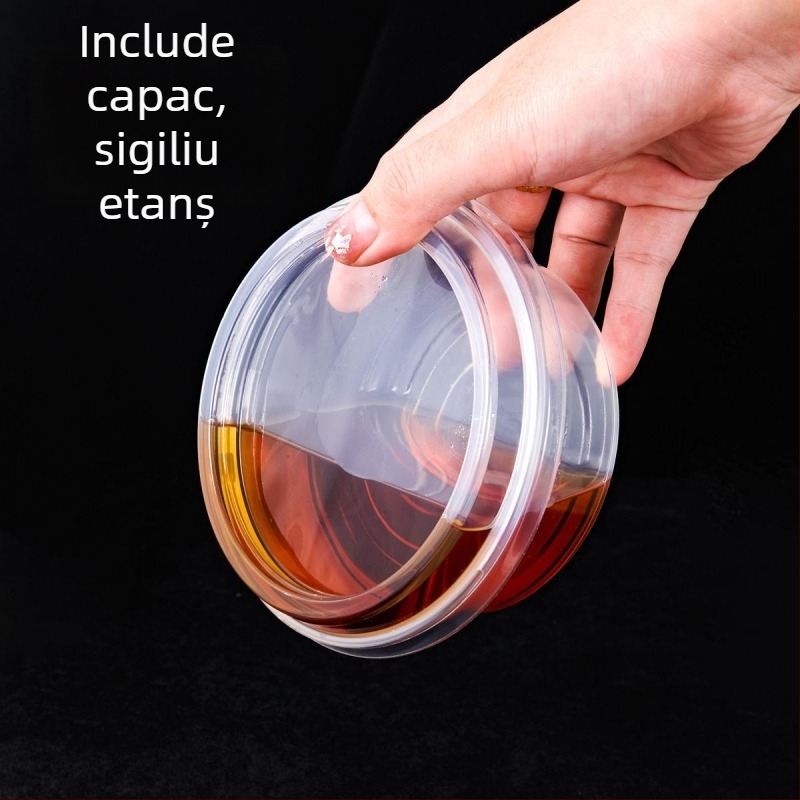 Set de boluri și bețișoare de unică folosință din plastic, cutie rotundă pentru mâncare cu capac, pentru nunți