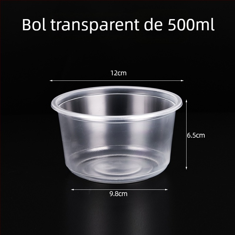 Set de boluri și bețișoare de unică folosință din plastic, cutie rotundă pentru mâncare cu capac, pentru nunți