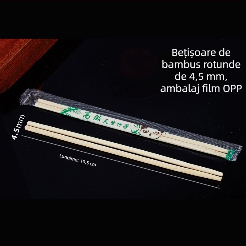 Bețișoare de bambus, de unică folosință – 1000 perechi, pentru hoteluri, restaurante și uz casnic; tacâmuri igienice pentru servire în fast food