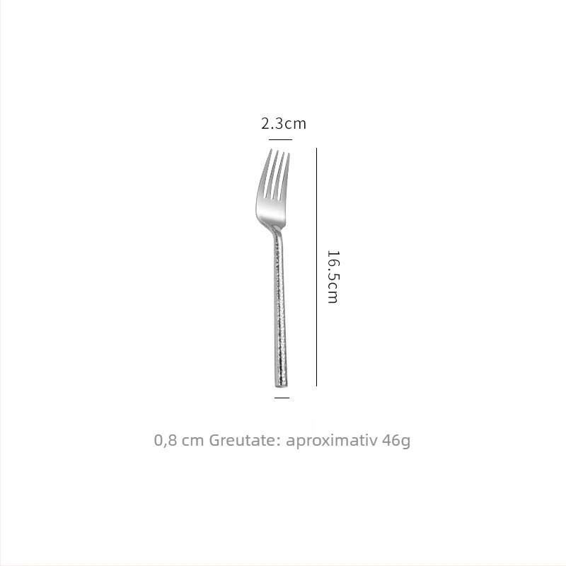 Daoqi 304 oțel inoxidabil – tacâmuri occidentale cu finisaj ciocănit, set cuțit pentru steak, furcă, lingură, furculiță de desert, furculiță de tort