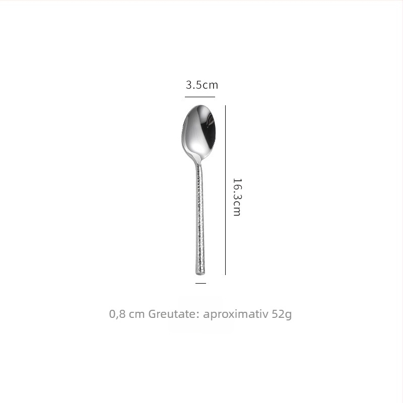Daoqi 304 oțel inoxidabil – tacâmuri occidentale cu finisaj ciocănit, set cuțit pentru steak, furcă, lingură, furculiță de desert, furculiță de tort