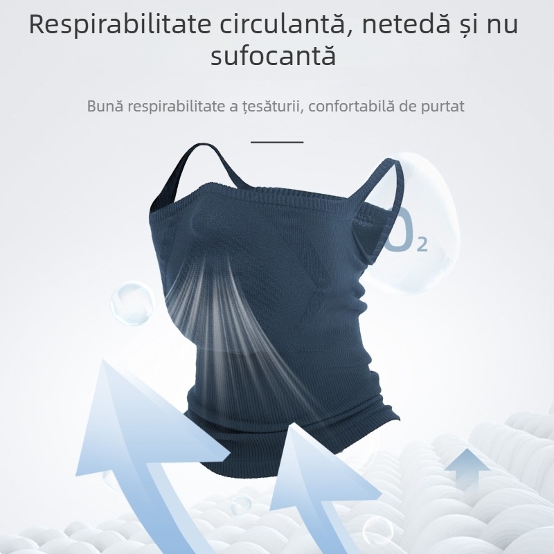Masca caldă pentru ciclism, anti-vânt, unisex, mască pentru cască fără cusături, guler respirabil pentru gât, protecție împotriva frigului și acoperire a feței
