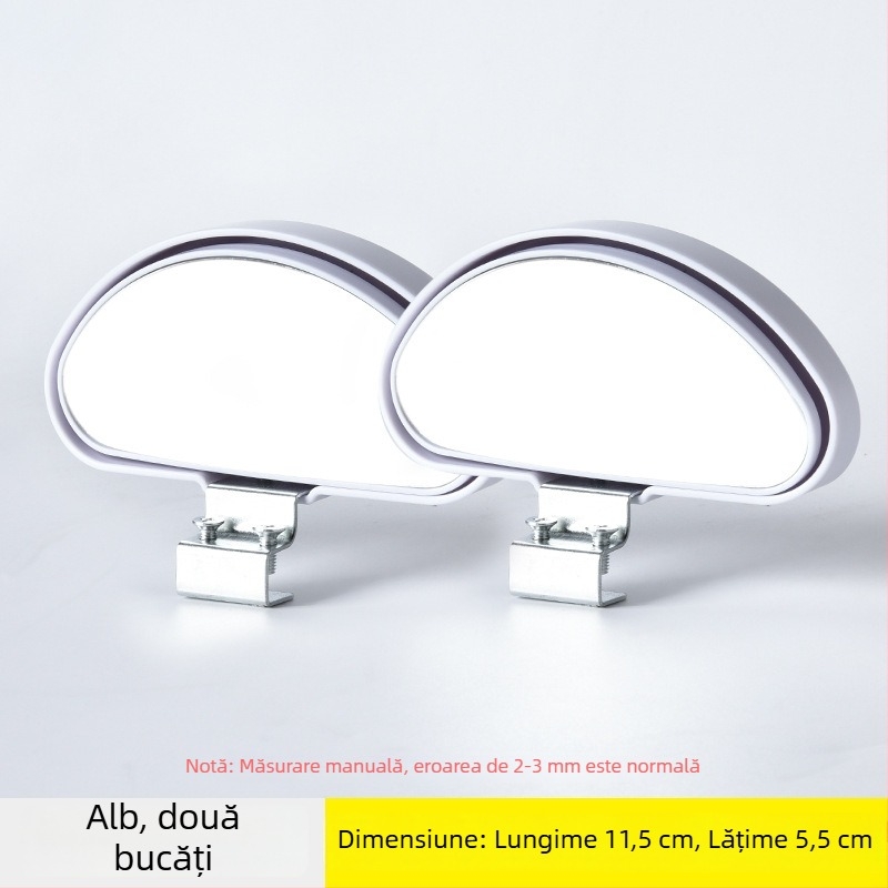 Oglindă auxiliară pentru oglinda retrovizoare a mașinii, cu câmp vizual larg și definiție înaltă, oglindă convexă mică, rotundă, cu unghi larg pentru unghiuri moarte și mersul în marșarier