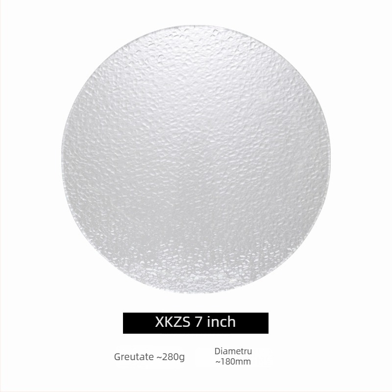 Farfurie din sticlă temperată pentru uz casnic, circulară, stil minimalist modern, farfurie pentru fructe și gustări