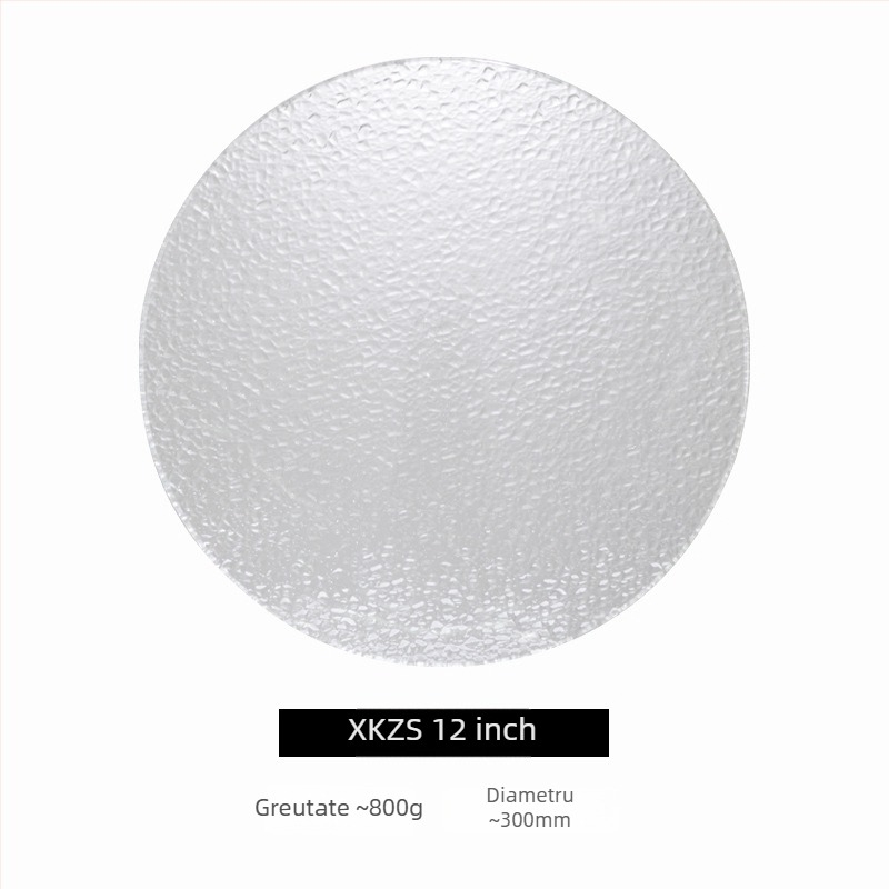 Farfurie din sticlă temperată pentru uz casnic, circulară, stil minimalist modern, farfurie pentru fructe și gustări