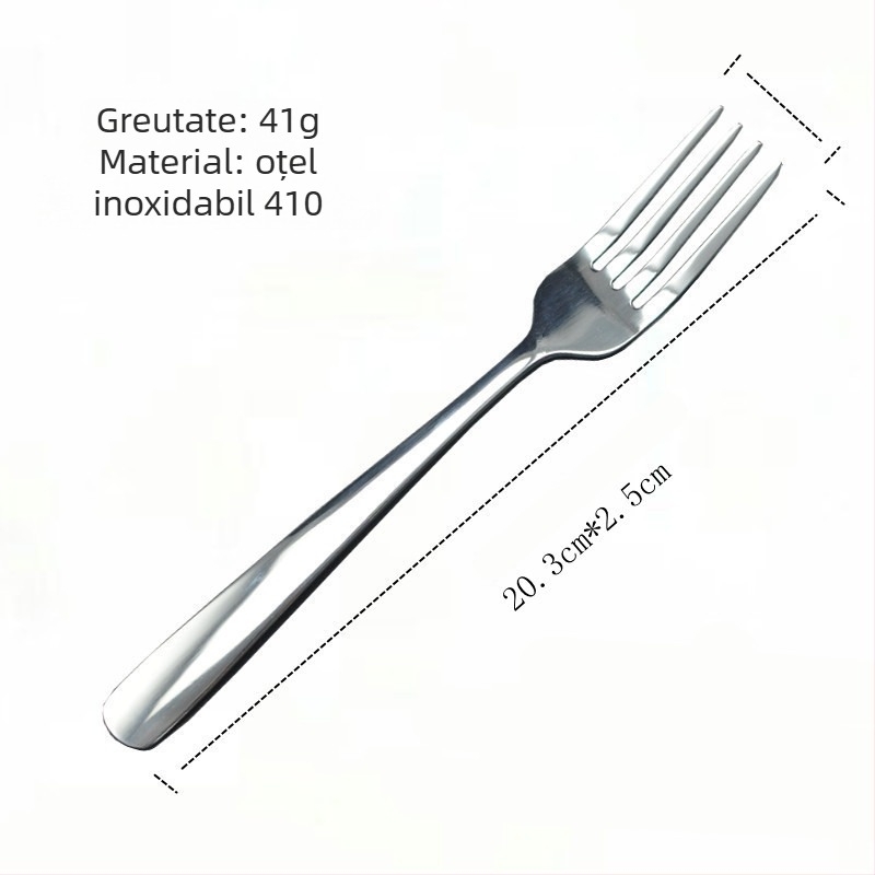 Cuțit și furculiță pentru steak din oțel inoxidabil, set de 2 piese, stil occidental, finisaj oglindă, stil hotelier
