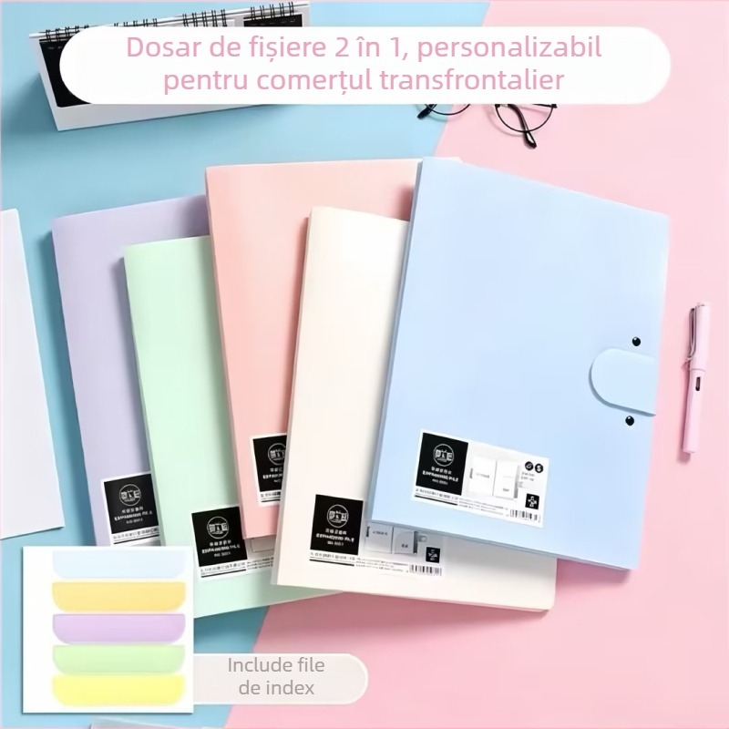 A4 Morandi dosar pentru documente cu design acordeon, capacitate mare, cinci compartimente