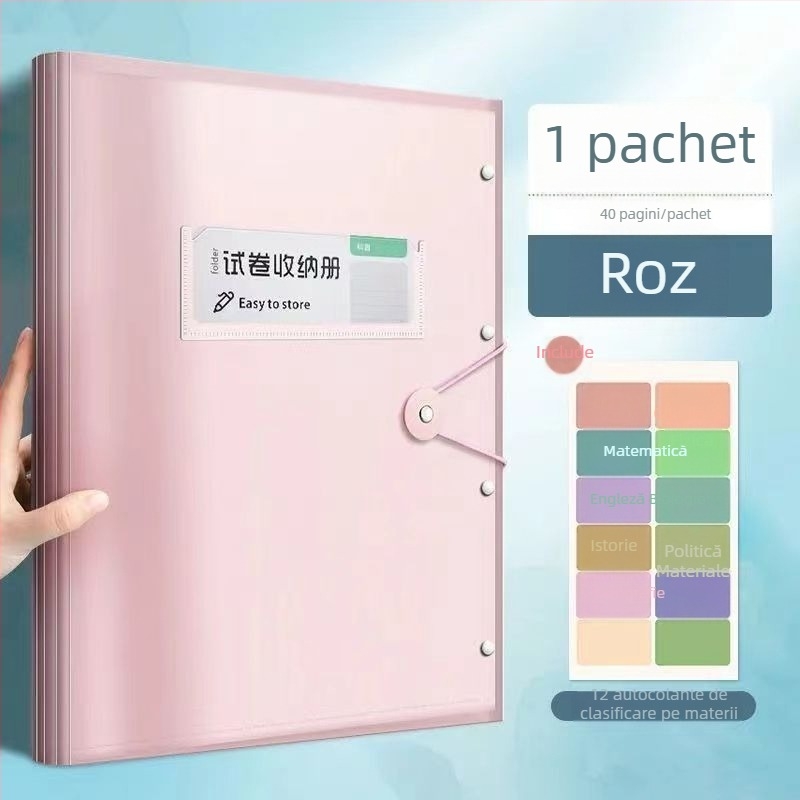 A4 Morandi dosar pentru documente cu design acordeon, capacitate mare, cinci compartimente