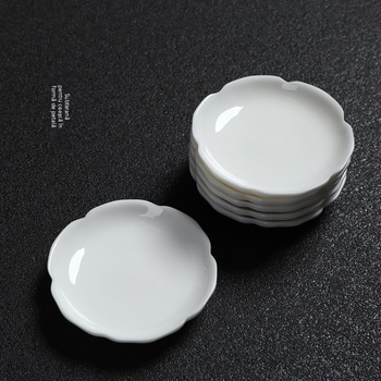 Suport din porțelan alb pentru ceai și mic suport ceramic, pernă izolatoare de căldură pentru set ceai Kung Fu