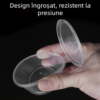 Cutie de sos de unică folosință, rotundă, cu capac, recipient mic pentru condimente, pentru sos de ardei iute și sos de dipping, aromă de fructul pasiunii, ambalaj pentru livrare, pereți groși