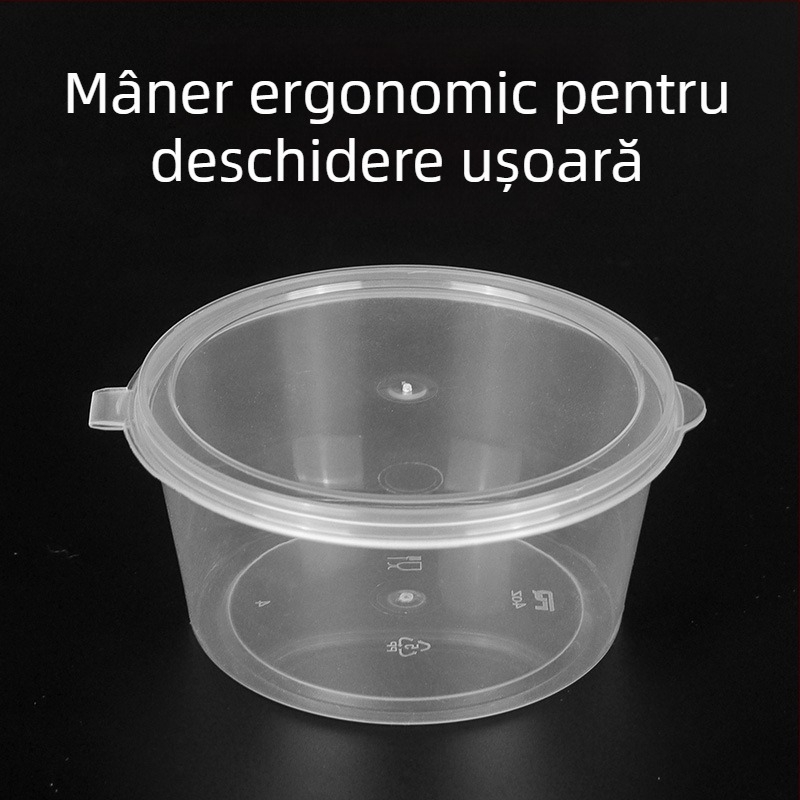 Cutie de sos de unică folosință, rotundă, cu capac, recipient mic pentru condimente, pentru sos de ardei iute și sos de dipping, aromă de fructul pasiunii, ambalaj pentru livrare, pereți groși